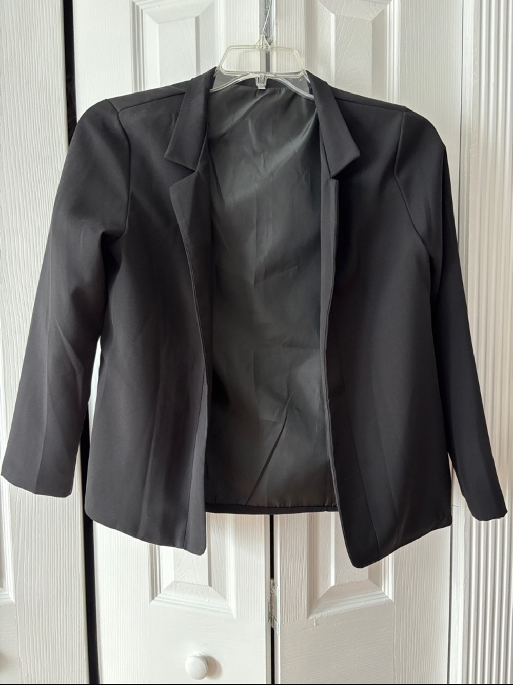 Black Women's Open-Front Blazer Jacket